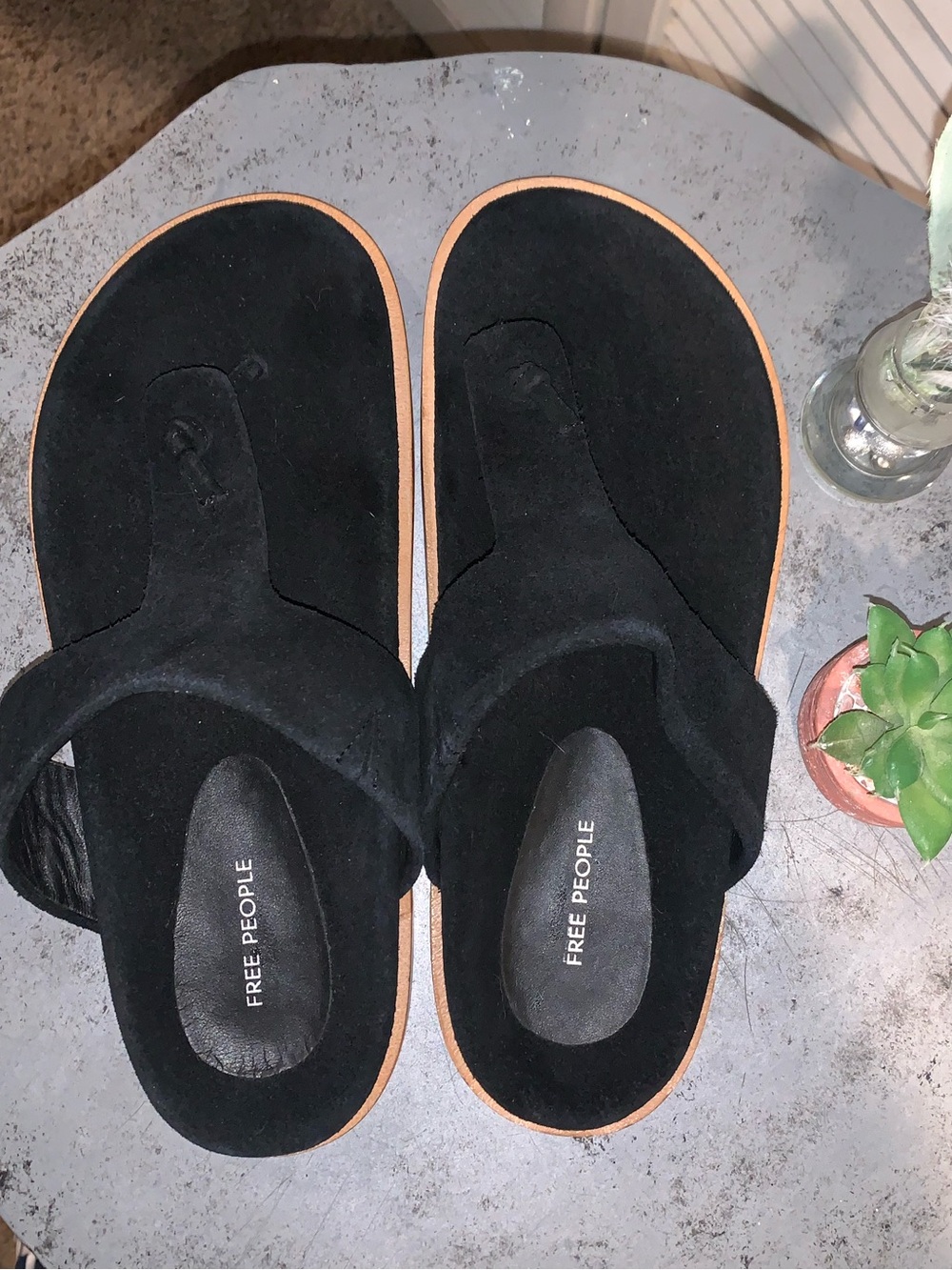Free People Mika Footbed Sandals Black Suede women’s size 9 NWOB - Picture 5 of 8